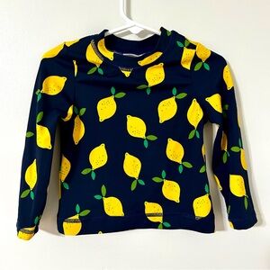 Hannah Andersson Lemon Print Rashguard Swim Top